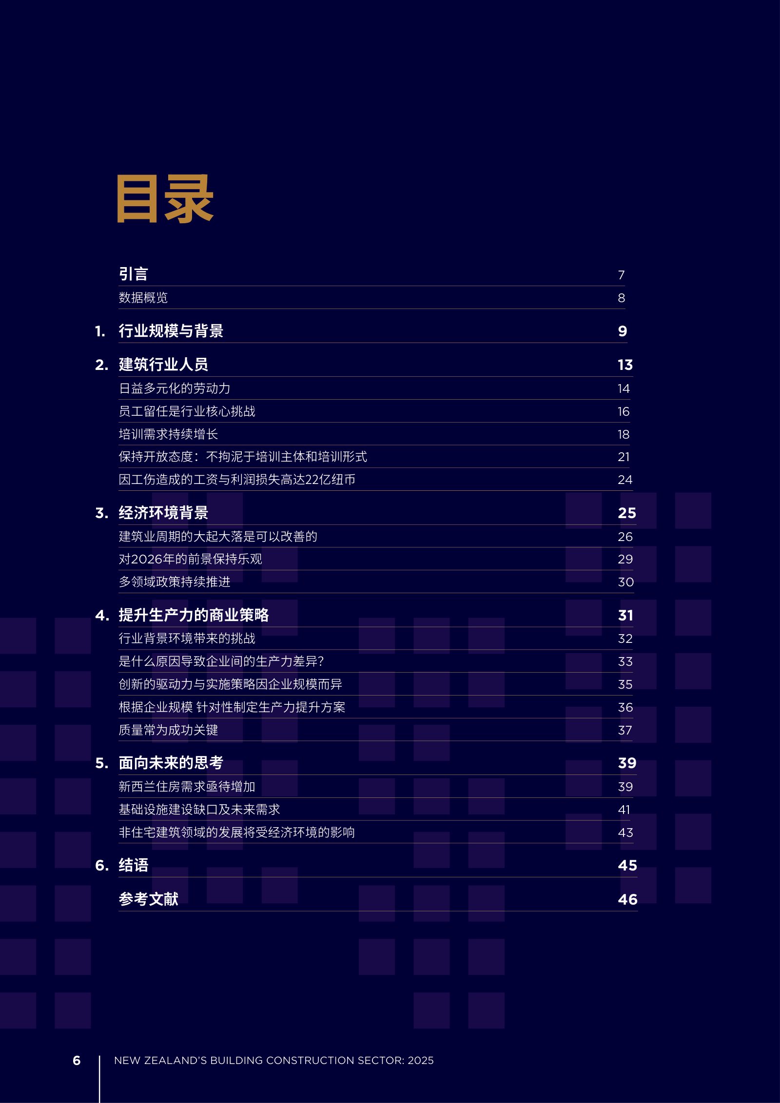 2025 年新西兰建筑业年度报告原刊第 6 页