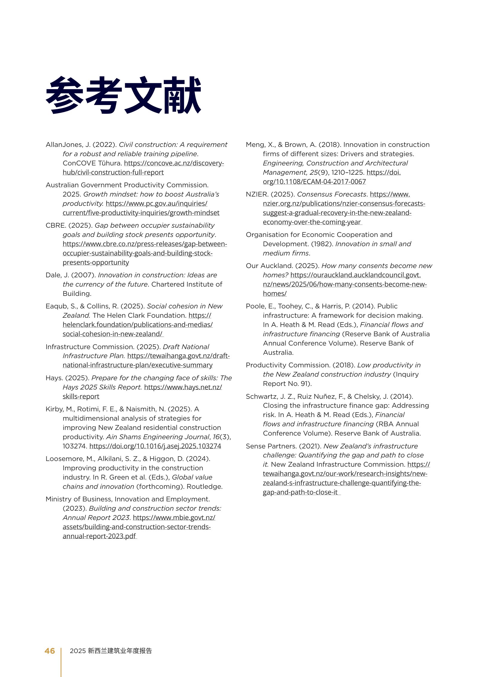 2025 年新西兰建筑业年度报告原刊第 46 页